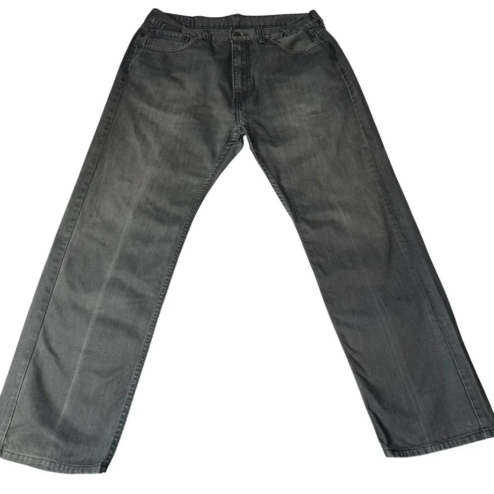 Levis 505 Mens Jeans W36 L30 Black Straight Leg Regular Fit Denim Pants